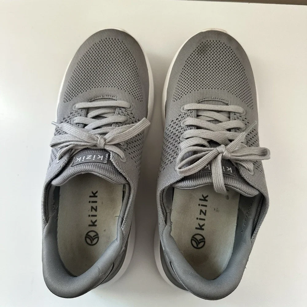 Kizik Womens Lima Sneakers Size 9 Wide Gray Hands Free Comfort Walking Active